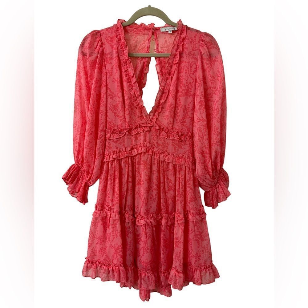 NWOT RARE Olivaceous Open Back Long-Sleeve Mini Dress Size S - Picture 3 of 13